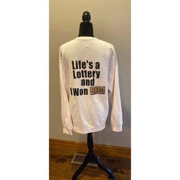 Arizona Sweatshirt Winning #90 Lottery Cream size Medium Fits Like XL Oversized - Picture 8 of 11